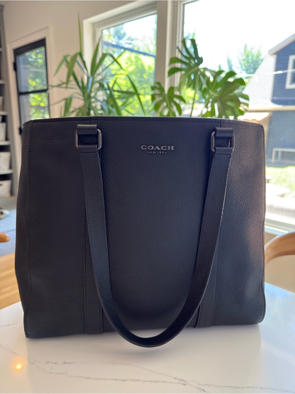 Coach Black Pebbled Leather Tote - Coach New York